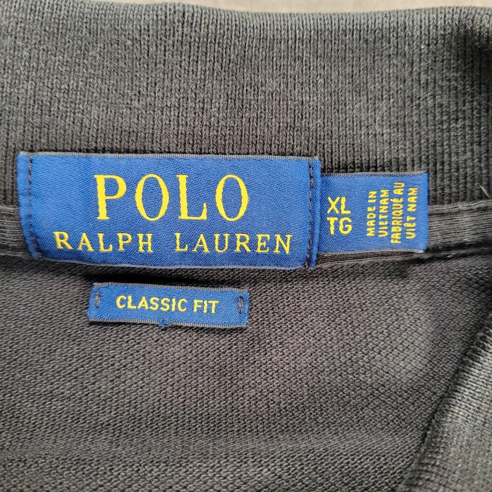 Polo Ralph Lauren Classic Fit Long Sleeve Black Polo Shirt‎ Mens XL